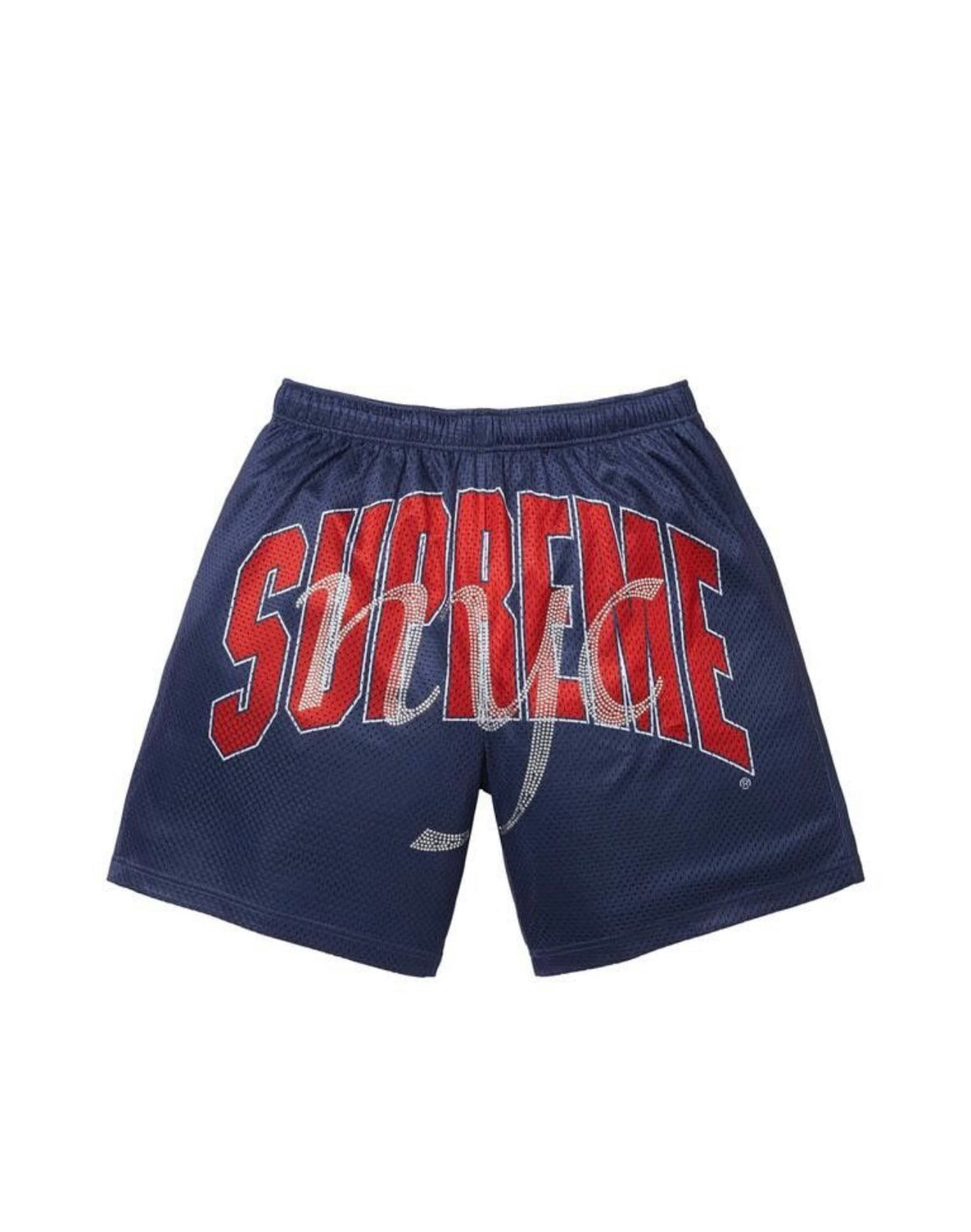 Supreme Rhinestone Mesh Short Navy