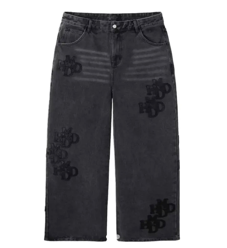 Hmdd Double Black Patch Jeans