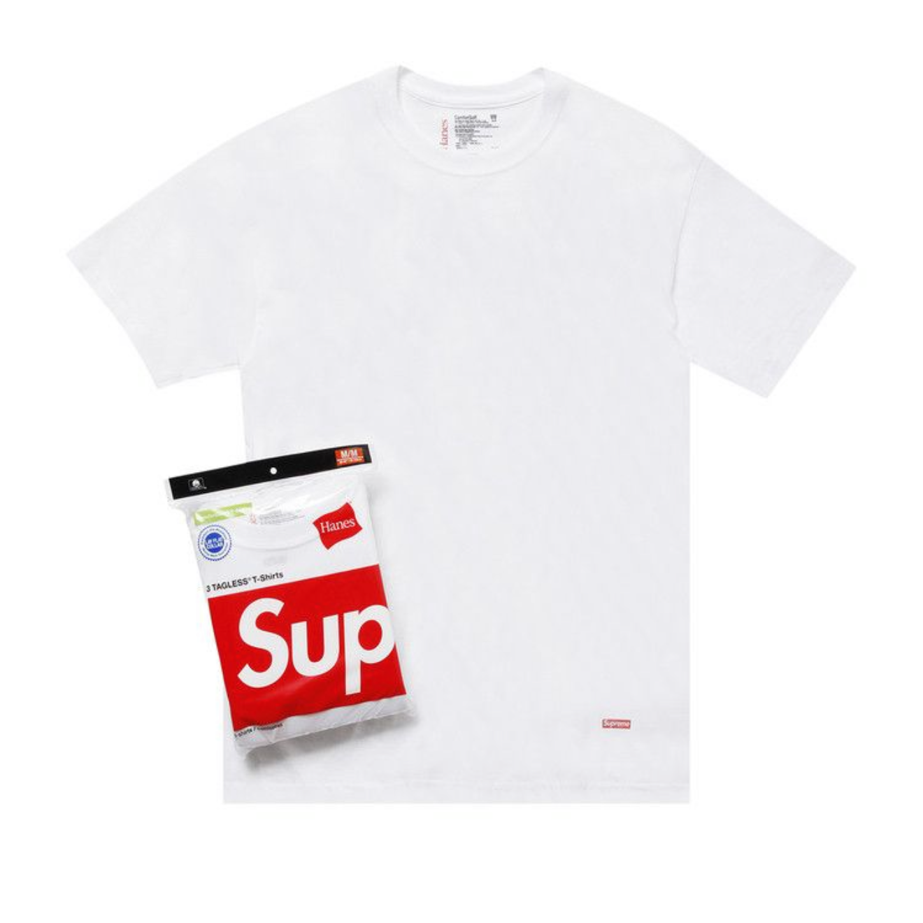 Supreme / Hanes Tagless Tee white (3pk)